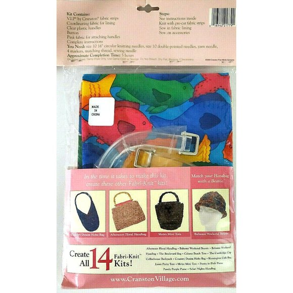 FABRI Knit Kit- Bahama Weekend Handbag -Cranston Lining & Handles Included - Picture 2 of 5